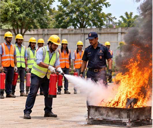 Extinguisher practical session